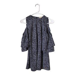 Michael Kors Top Womens Small Cold Shoulder Layered Sleeves